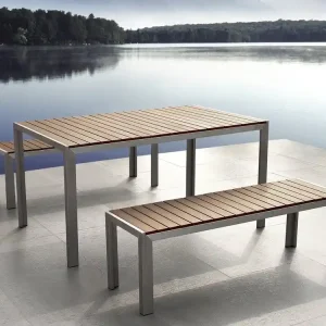 Nardo Trädgårdsmöbelset Med Utebord+Bänk Utomhus Trä/Natur - Utemöbler Snabb leverans