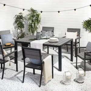 Como Trädgårdsmöbelset Med Utebord+6 Utestolar Grå - Utemöbler Rabatt