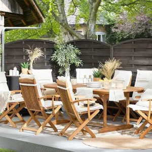 Maui Trädgårdsmöbelset Med Utebord+8 Utestolar Trä/Natur - Utemöbler Beställ idag