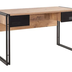 Rabatter Sapphira Skrivbord 139 cm med Förvaring 2 Lådor Trä/Svart - Möbler