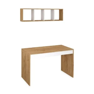 Populärt val Mod Design Skrivbord 120 cm med Förvaring Vägghylla Trä/Vit - Möbler