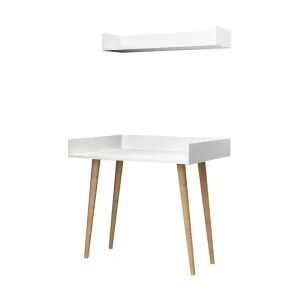 Populär Skaberg Skrivbord 90 cm med Förvaring Vägghylla Vit/Natur - Möbler