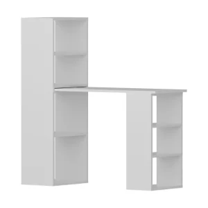 Expressleverans Decorotika Skrivbord 120 cm med Förvaring Hyllor Vit - Möbler