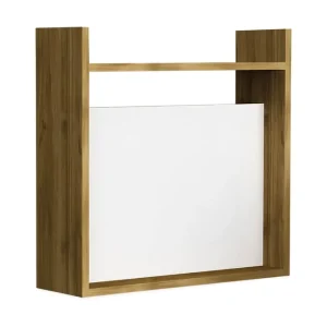 Bästa pris Toppley Väggskrivbord 60 cm med Förvaring Hyllor Vit/Valnötsbrun - Möbler