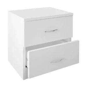 Sänkt pris Decorotika Sängbord 40 cm med Förvaring 2 Lådor Vit - Möbler