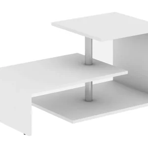 Bästa pris Elegancia Soffbord 100 cm med Förvaring Hylla Vit - Möbler