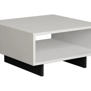 Hapeila Soffbord 60 cm med Förvaring Hylla Vit/Mörkgrå - Möbler Rabatt