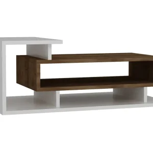 Winvar Soffbord 90 cm Vit/Valnötsbrun - Möbler Begränsad tid
