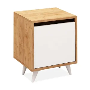 Mod Design Sängbord 45 cm med Förvaring Vitt Skåp Trä/Vit - Möbler Kundfavorit