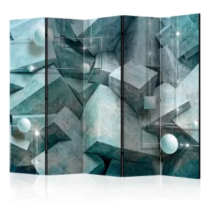 Rumsavdelare Concrete Cubes Green II 225x172 cm Artgeist sp. z o. o. - Inredning risnedsättning