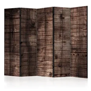 Endast denna vecka Rumsavdelare Dark Brown Boards II 225x172 cm Artgeist sp. z o. o. - Inredning