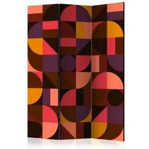 Begränsat antal Rumsavdelare Geometric Mosaic Red 135x172 cm Artgeist sp. z o. o. - Inredning