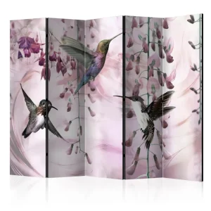 Rumsavdelare Flying Hummingbirds Pink II 225x172 cm Artgeist sp. z o. o. - Inredning Premium