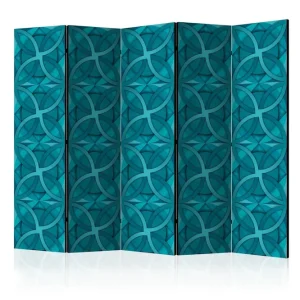 Köp online Rumsavdelare Geometric Turquoise II 225x172 cm Artgeist sp. z o. o. - Inredning