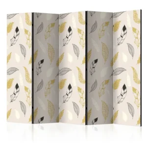Kampanj Rumsavdelare Golden Feathers II 225x172 cm Artgeist sp. z o. o. - Inredning