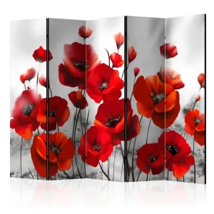 risnedsättning Rumsavdelare Poppies in the Moonlight II 225x172 cm Artgeist sp. z o. o. - Inredning