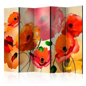 Begränsat antal Rumsavdelare Velvet Poppies II 225x172 cm Artgeist sp. z o. o. - Inredning