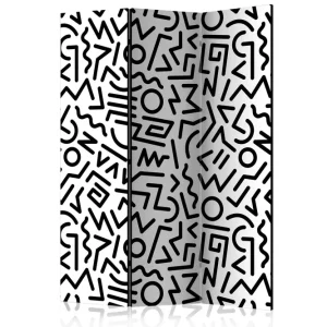 Rumsavdelare Black and White Maze 135x172 cm Artgeist sp. z o. o. - Inredning Kampanj