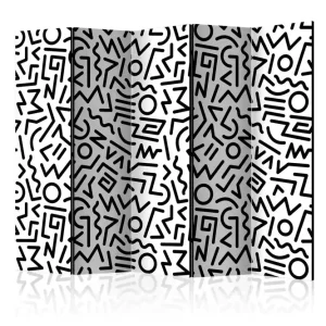 Lågt pris Rumsavdelare Black and White Maze II 225x172 cm Artgeist sp. z o. o. - Inredning