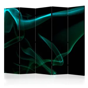 Kundfavorit Rumsavdelare Blue Smoke Waves II 225x172 cm Artgeist sp. z o. o. - Inredning
