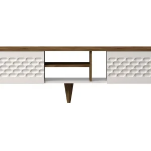 Populärt val Hejde TV-Bänk 180 cm Vit/Brun - Möbler
