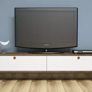 Utförsäljning Gersby TV-Bänk 160 cm Vit/Brun - Möbler