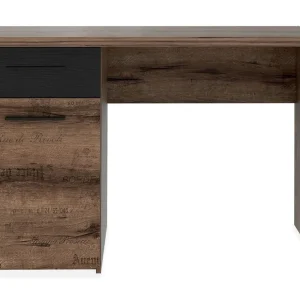 Cannop Skrivbord 110 cm med Förvaring Låda + Skåp Brun/Svart - Möbler risnedsättning