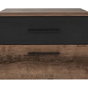 Beställ idag Cannop Sängbord 52 cm med Förvaring 2 Lådor Brun/Svart - Möbler