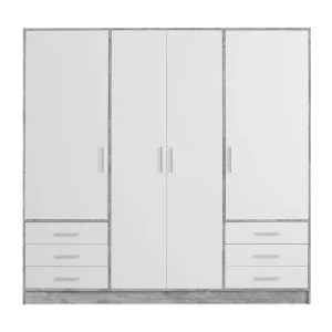 Ashgate Garderob 207 cm Grå/Vit - Förvaring Snabb leverans