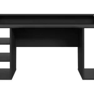 Fynd Bays Gaming Skrivbord 160 cm med Förvaring 2 Hyllor Svart - Möbler