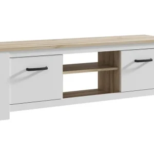 Crumpton TV-Bänk 161 cm Vit/Brun - Möbler Nedsatt pris