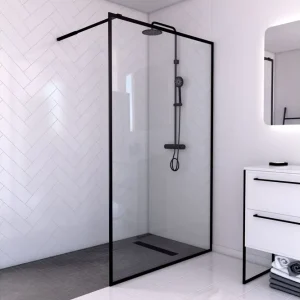 Gullebo Glasvägg 200 cm Svart - Hus & renovering Rabatter