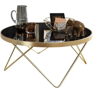 Begränsat erbjudande Wohnling Reineck Soffbord 82 cm Runt Svart/Guld - Möbler