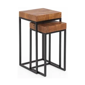 Wohnling Hoysradt Satsbord 30 cm 2 Bord Massivt Trä/Brun/Svart - Möbler Billigare