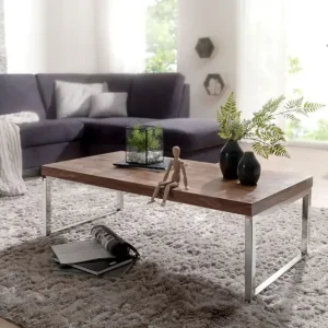Utförsäljning Wohnling Plessey Soffbord 120 cm Massivt Trä/Krom - Möbler
