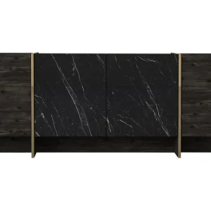 Trygg betalning Riello Sidobord 180 cm Svart|Guld - Förvaring