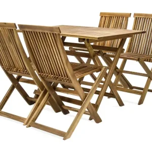 Premium Finlay Matgrupp Utomhus 110x75 cm + 4 Utestolar Akacia - Utemöbler