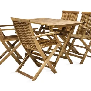 Finlay Matgrupp Utomhus 110x75 cm + 4 Utestolar Akacia - Utemöbler Snabb leverans