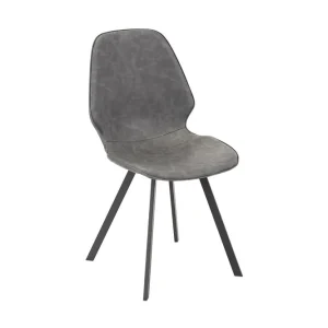 Stol Helena 50x46xh82cm Grått Imiterat Läder - Möbler Expressleverans