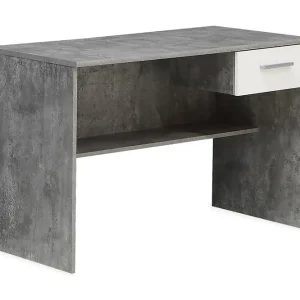 Snabb frakt Paesley Skrivbord 110 cm med Förvaring Låda Grå/Vit - Möbler