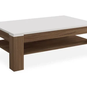 Endast denna vecka Keoisha Soffbord 120 cm med Förvaring Hylla Valnötsbrun/Vit - Möbler