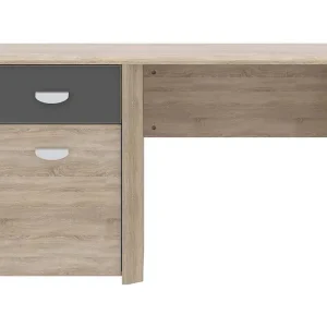 Yazmene Skrivbord 130 cm med Förvaring Låda + Skåp Brun - Möbler Lågt pris