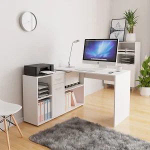 Extra rabatt Armacao Hörnskrivbord 120 cm med Förvaring Vit/Beige - Möbler