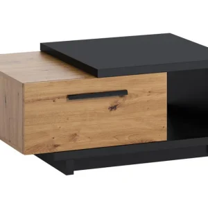 Ingram Soffbord 90 cm med Förvaring Låda + Hylla Natur/Svart - Möbler Begränsad tid