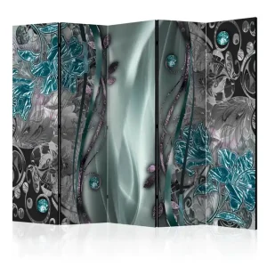 Beställ nu Rumsavdelare - Floral Curtain (Turquoise) II 225x172 Artgeist sp. z o. o. - Inredning
