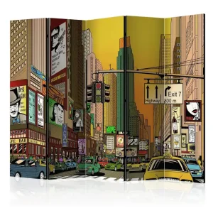 Rumsavdelare - Vibrant city - NY II 225x172 Artgeist sp. z o. o. - Inredning Fri frakt