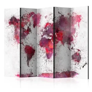 Rabatter Rumsavdelare - World Map: Red Watercolors II 225x172 Artgeist sp. z o. o. - Inredning