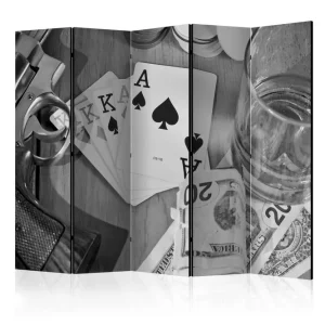 Erbjudandepris Rumsavdelare - Cards: black and white II 225x172 Artgeist sp. z o. o. - Inredning