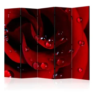 Premium Rumsavdelare - Red rose with water drops II 225x172 Artgeist sp. z o. o. - Inredning