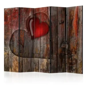 Begränsat antal Rumsavdelare - Heart on wooden background II 225x172 Artgeist sp. z o. o. - Inredning